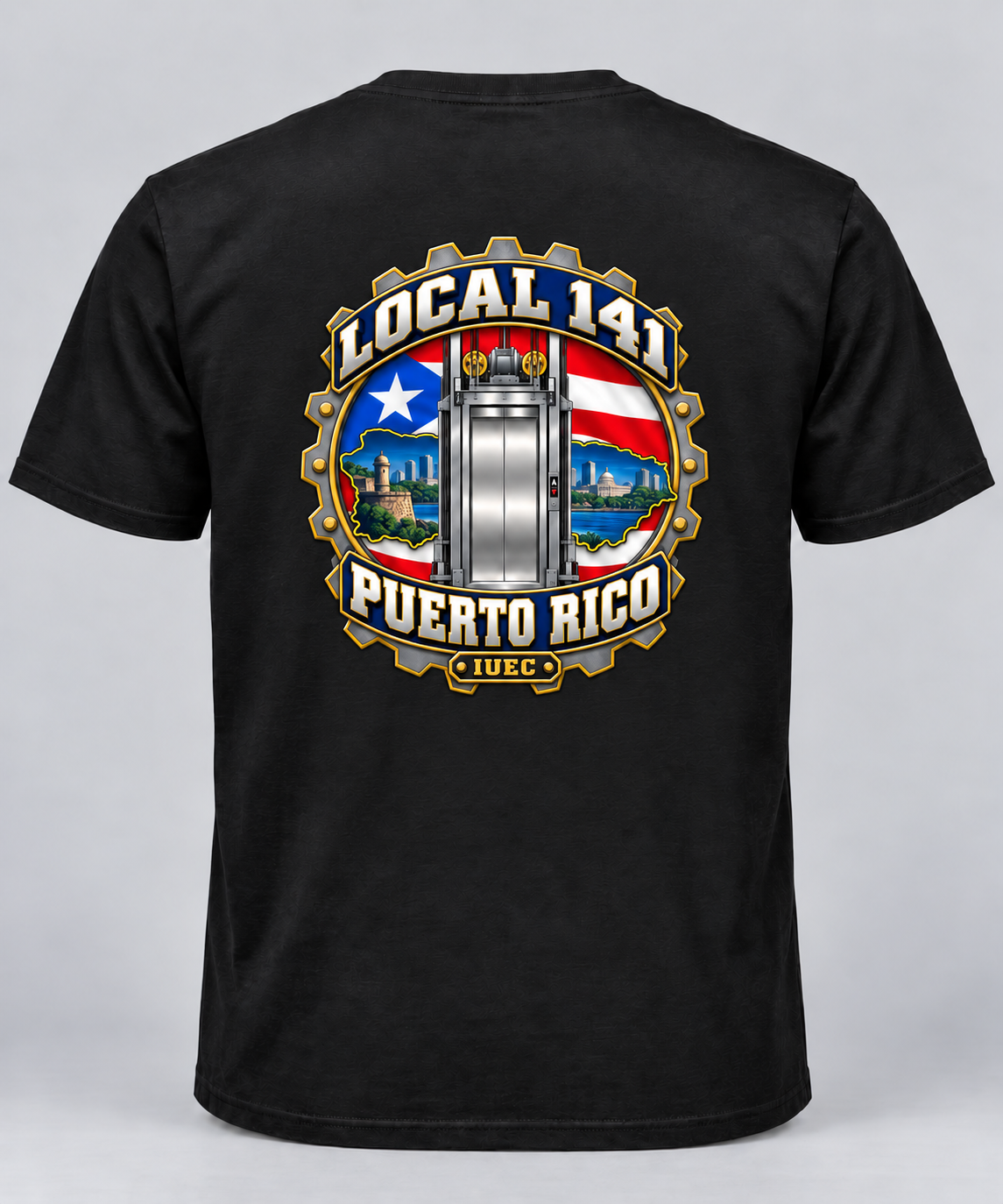 Local 141 — Black Shirt, Full back design